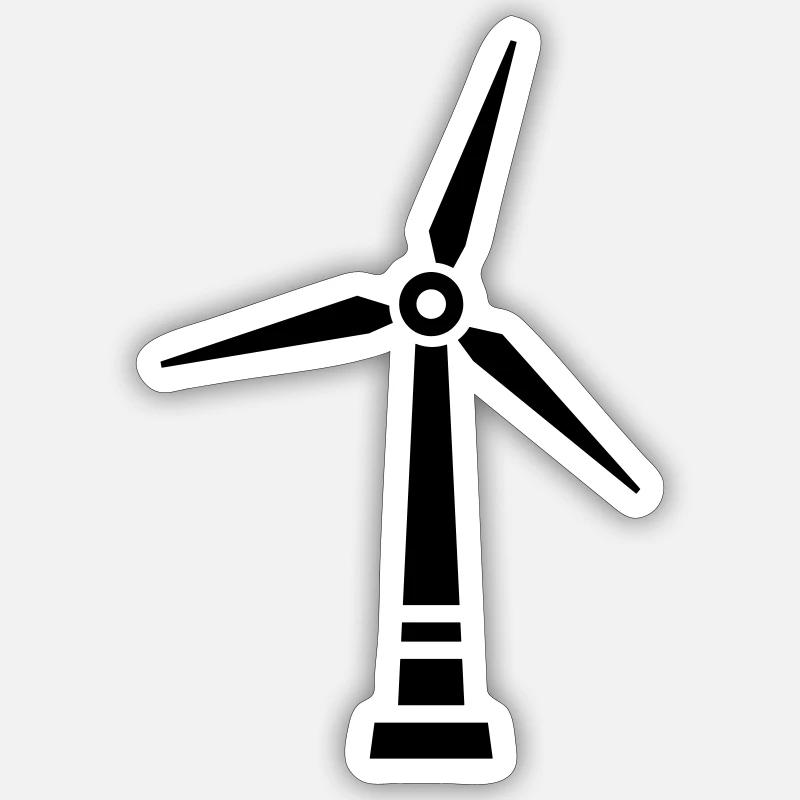 Windrad - Sticker Größe S (10 x 10 cm) - Mattweiß