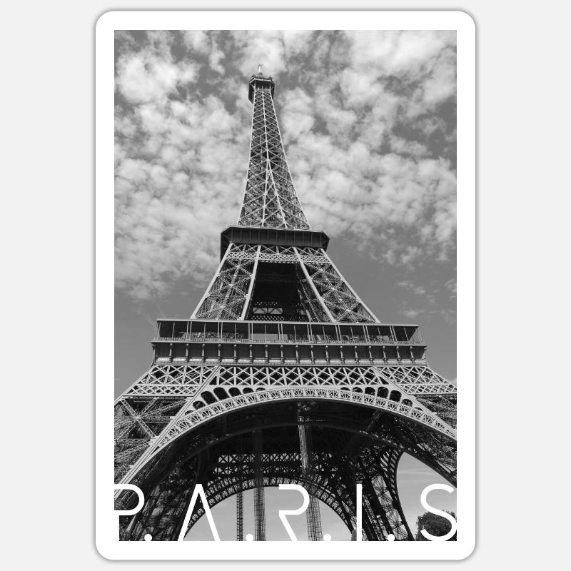 Paris - Eiffelturm - Sticker Größe S (10 x 10 cm) - Mattweiß