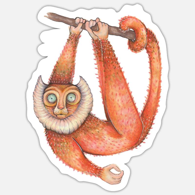 Lemur Li - Sticker Größe S (10 x 10 cm) - Mattweiß