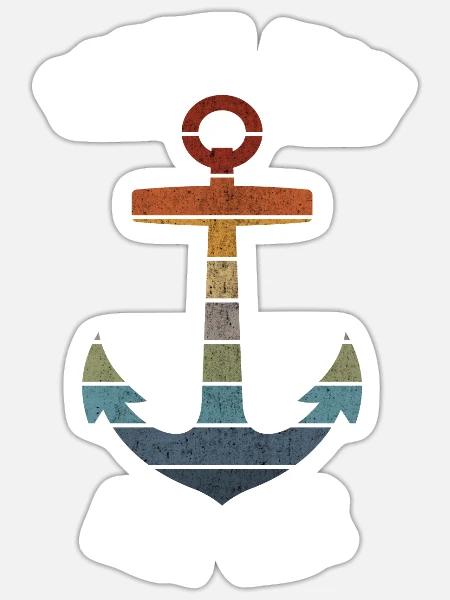 SABBEL NICH DAT GEIT GESCHENK RETRO ANKER - Sticker Größe S (10 x 10 cm) - Mattweiß
