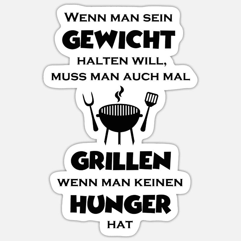 grillen Sticker Größe S (10 x 10 cm)
