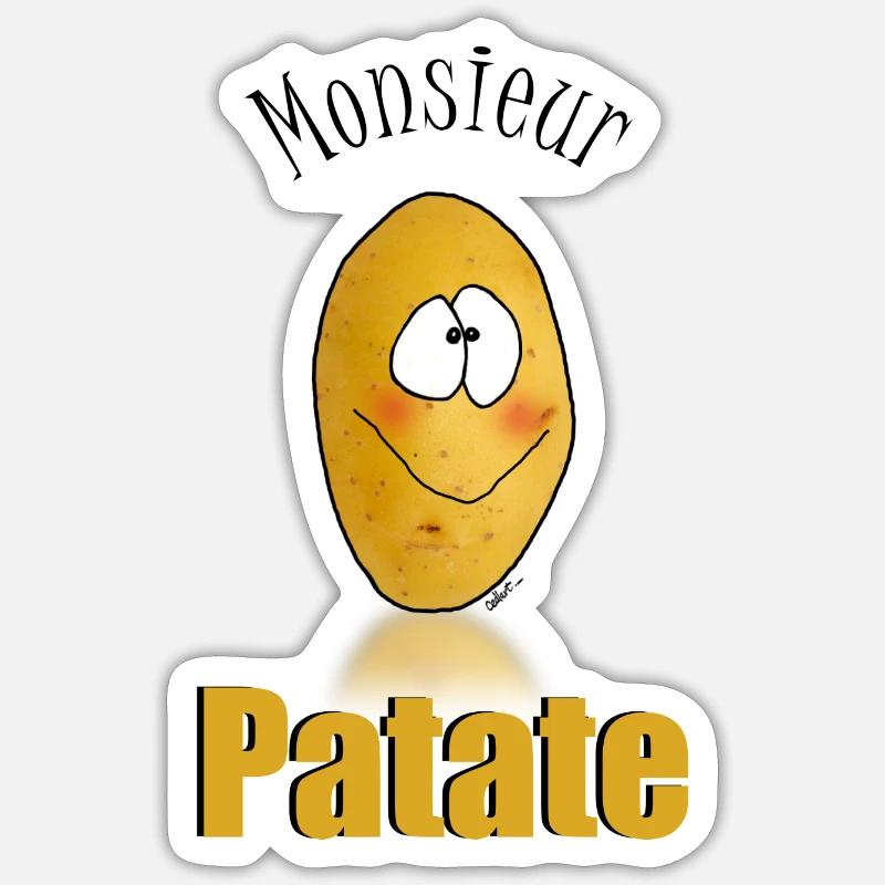 Mr Patate - Sticker taille S (10 x 10 cm) - blanc mat