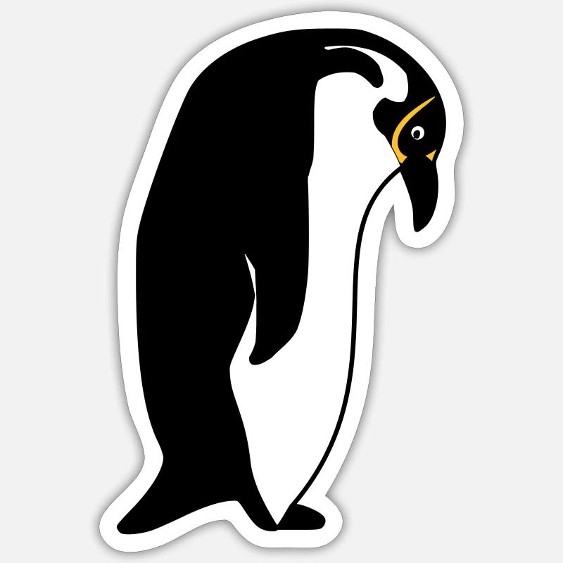 manchot - Sticker taille S (10 x 10 cm) - blanc mat