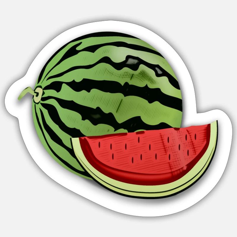 Melone - Sticker Größe S (10 x 10 cm) - Mattweiß
