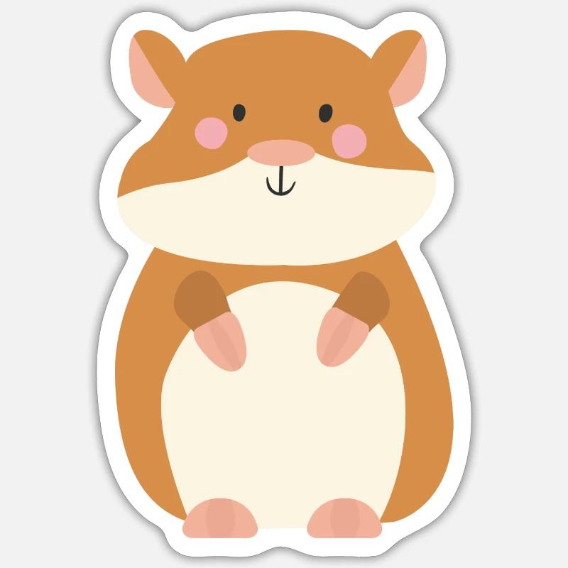 hamster - Sticker Größe S (10 x 10 cm) - Mattweiß