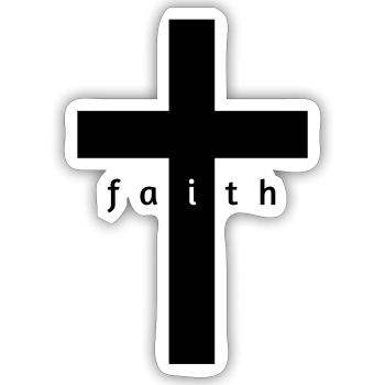Cross belief gift design - Sticker size S (10 x 10 cm) - white matte - Front