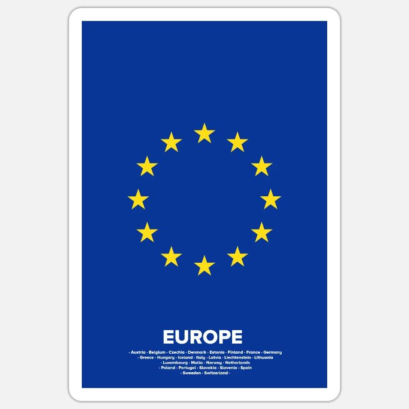 L'Europe - Sticker taille S (10 x 10 cm) - blanc mat