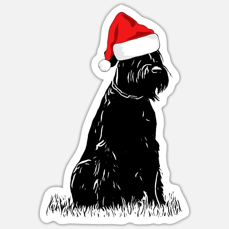 Chien Schnauzer de Noël géant Schnauzer Sticker taille S (10 x 10 cm)