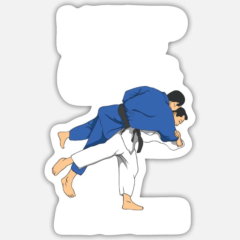Judo - Sticker Größe S (10 x 10 cm) - Mattweiß
