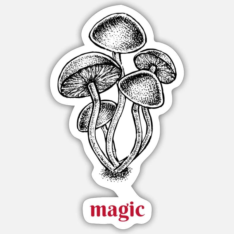 magic mushroom - Sticker Größe S (10 x 10 cm) - Mattweiß