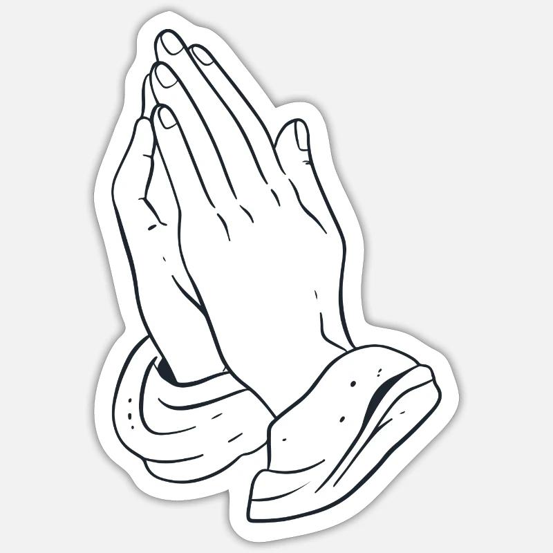 prie prie - Sticker taille S (10 x 10 cm) - blanc mat