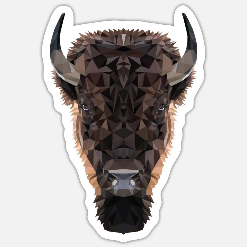 bison - Sticker size S (10 x 10 cm) - white matte