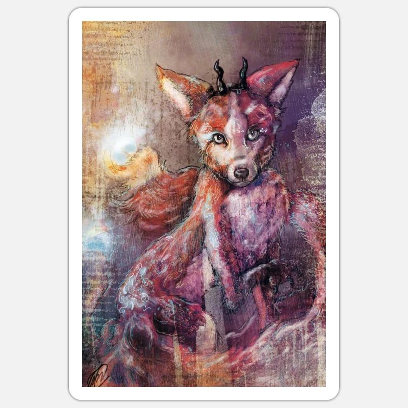 Faunia Fox - Sticker taille S (10 x 10 cm) - blanc mat