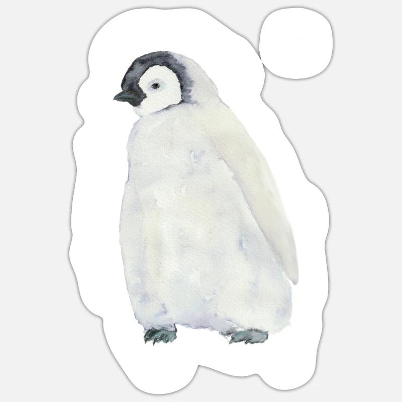 Pingouin - Sticker taille S (10 x 10 cm) - blanc mat