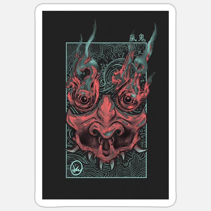 -Affiche ONI- ROUGE Sticker taille S (10 x 10 cm)