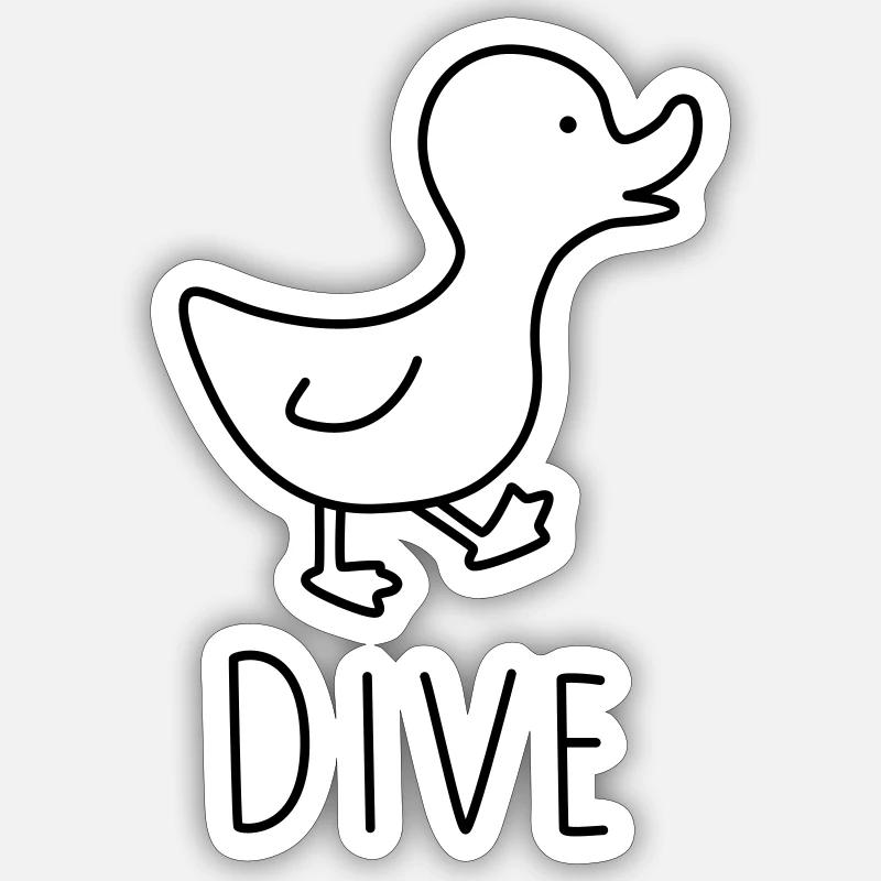 Duck Dive - Sticker size S (10 x 10 cm) - white matte