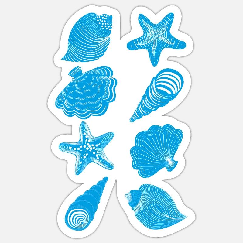 Shells and starfish Sticker size S (10 x 10 cm)