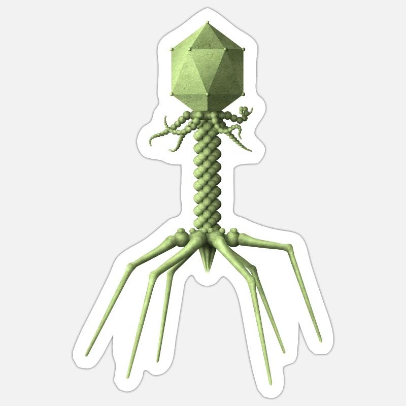 Phage - Sticker taille S (10 x 10 cm) - blanc mat