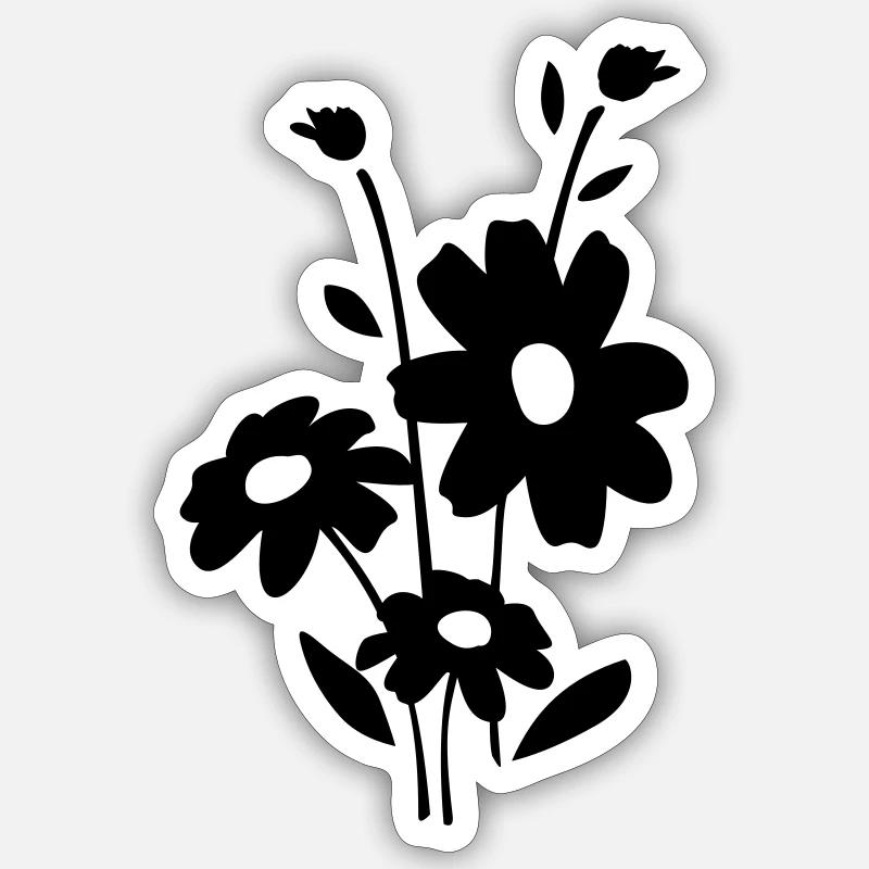 Fleur fleur - Sticker taille S (10 x 10 cm) - blanc mat