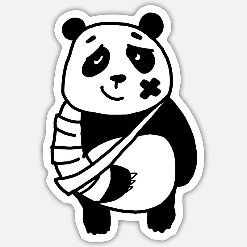Panda broken arm Sticker size S (10 x 10 cm)