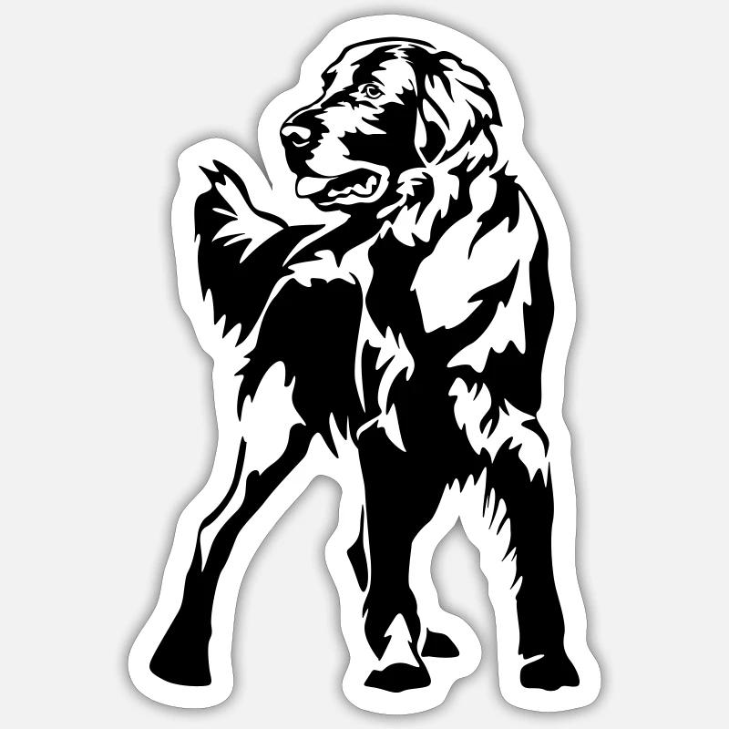Flat-coated Retriever - Sticker Größe S (10 x 10 cm) - Mattweiß