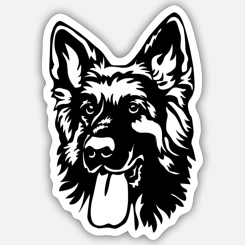 German Shepherd Head Sticker size S (10 x 10 cm)