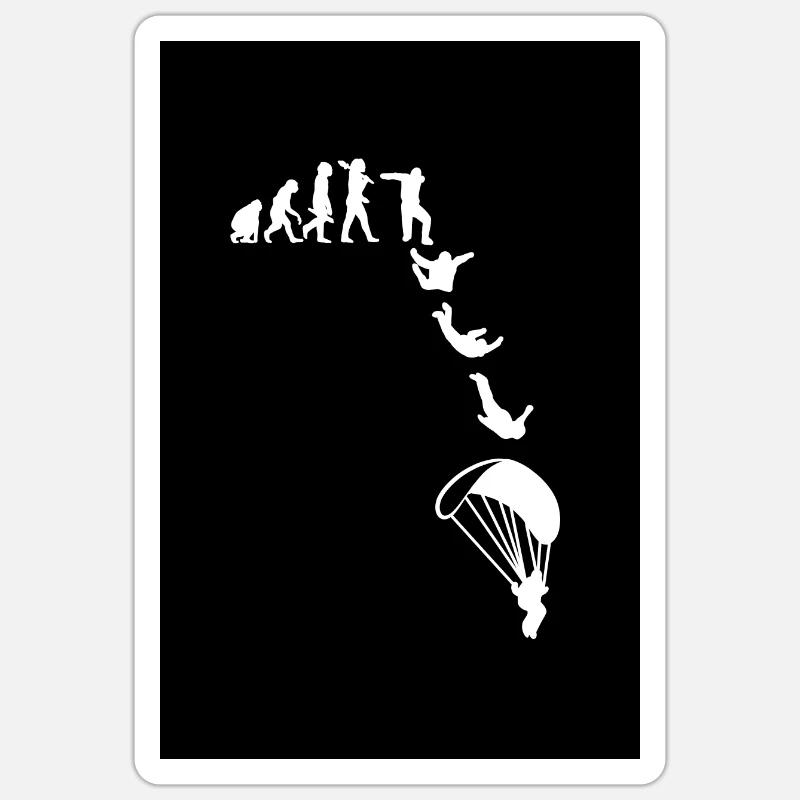 Skydive Skydiving Evolution Basejumper Paragliding Sticker size S (10 x 10 cm)
