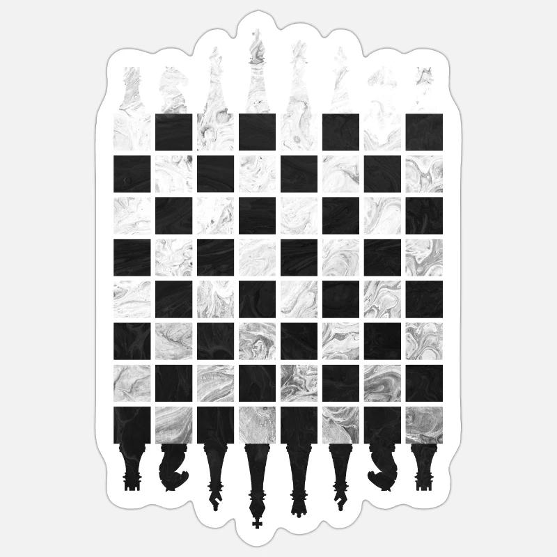 ÉCHECS JEU D’ÉCHECS - Sticker taille S (10 x 10 cm) - blanc mat