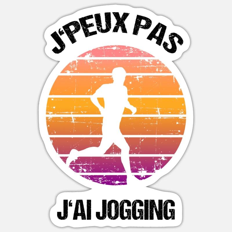 J'peux pas j'ai jogging - Sticker taille S (10 x 10 cm) - blanc mat