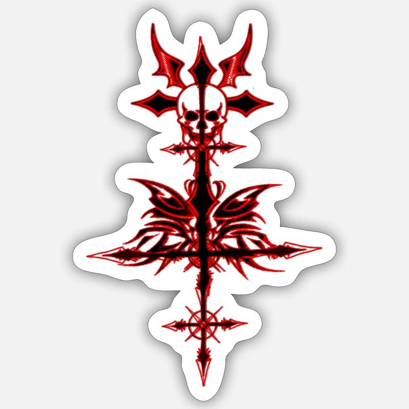 Nice Gothic Tribal Design - Sticker Größe S (10 x 10 cm) - Mattweiß