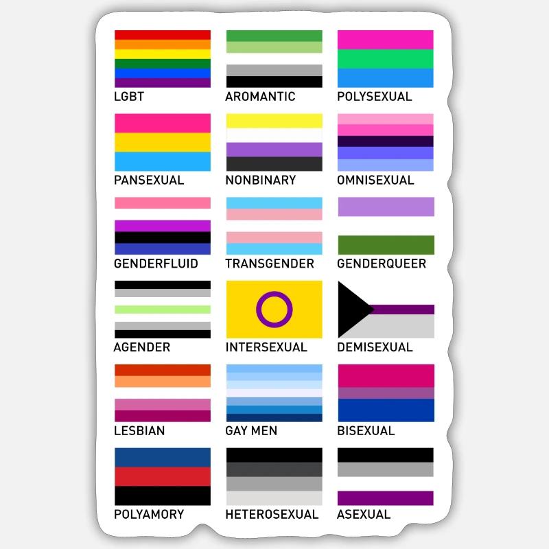 LBGTQ Pride Flags Collection - Sticker size S (10 x 10 cm) - white matte