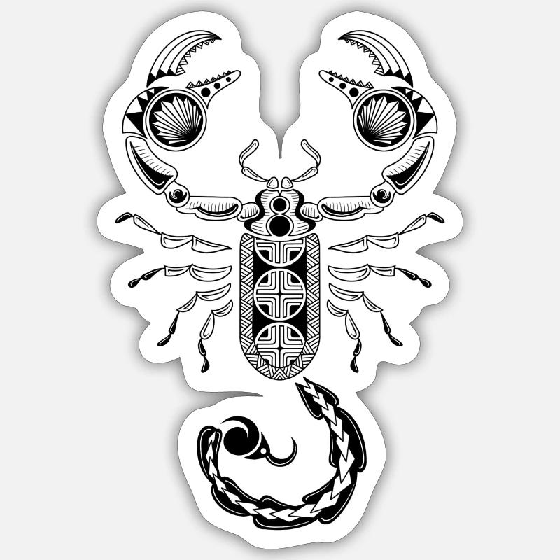 scorpion - Sticker taille S (10 x 10 cm) - blanc mat