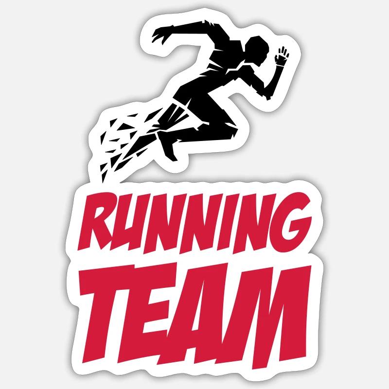 running team - Sticker Größe S (10 x 10 cm) - Mattweiß