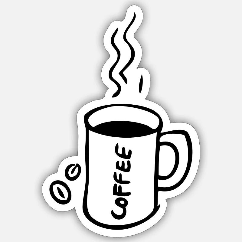 Tasse de café Coffee - Sticker taille S (10 x 10 cm) - blanc mat