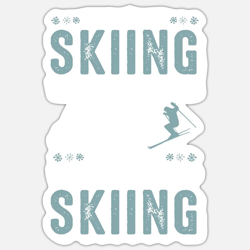 skiing drôle de sort Sticker taille S (10 x 10 cm)