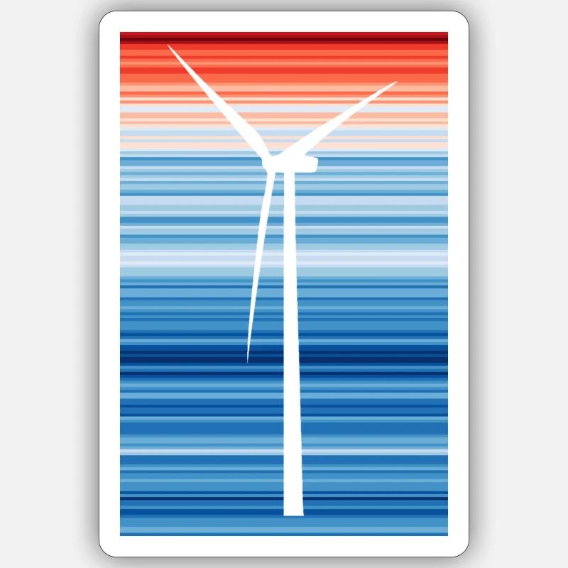 WarmingStripes - Énergie éolienne Sticker taille S (10 x 10 cm)