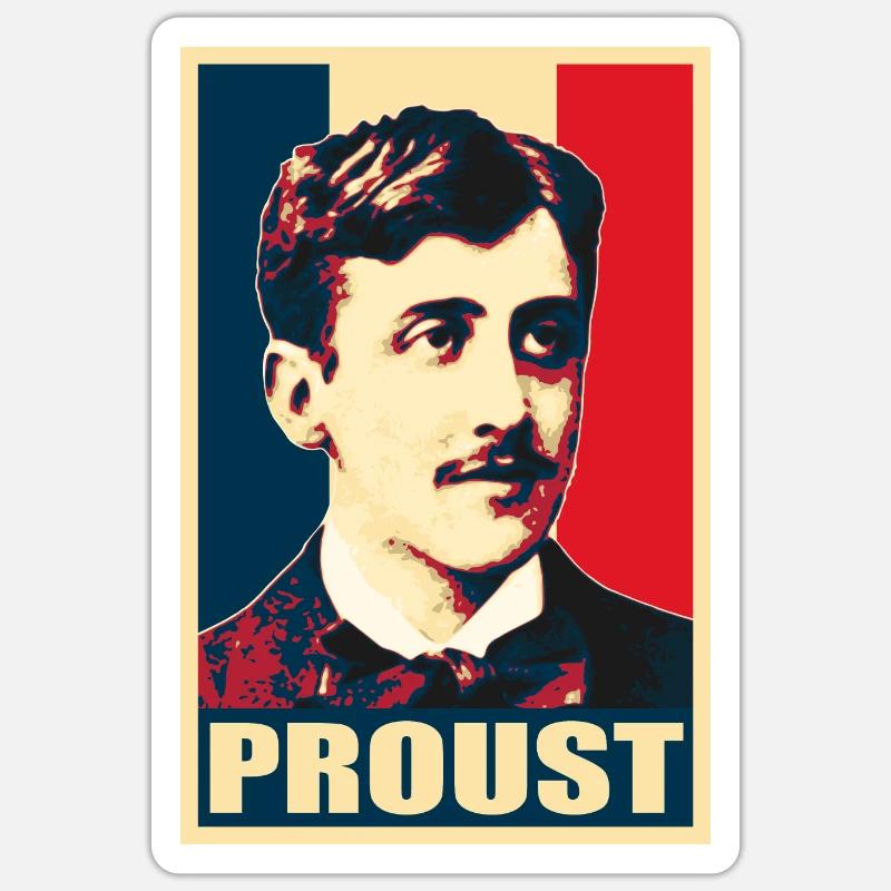 Marcel Proust - Sticker Größe S (10 x 10 cm) - Mattweiß
