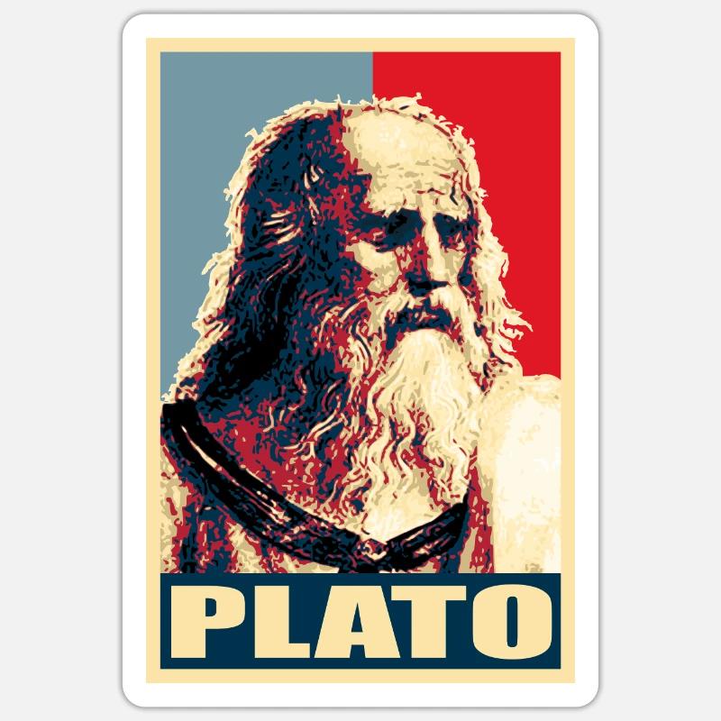 Plato - Sticker size S (10 x 10 cm) - white matte