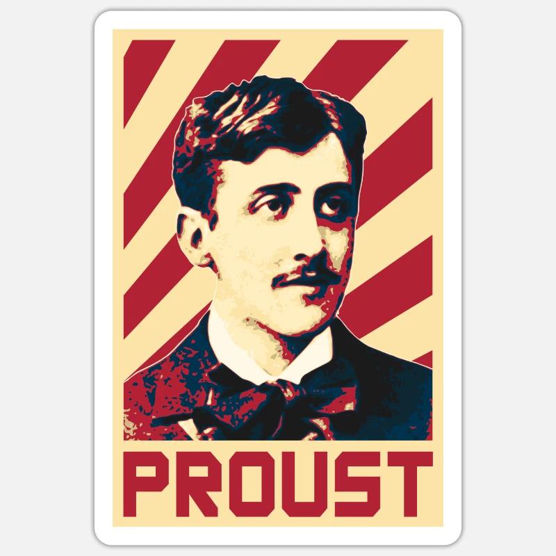 Marcel Proust - Sticker taille S (10 x 10 cm) - blanc mat
