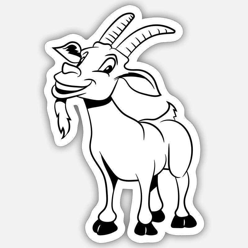 Goat laugh nicely - Sticker size S (10 x 10 cm) - white matte