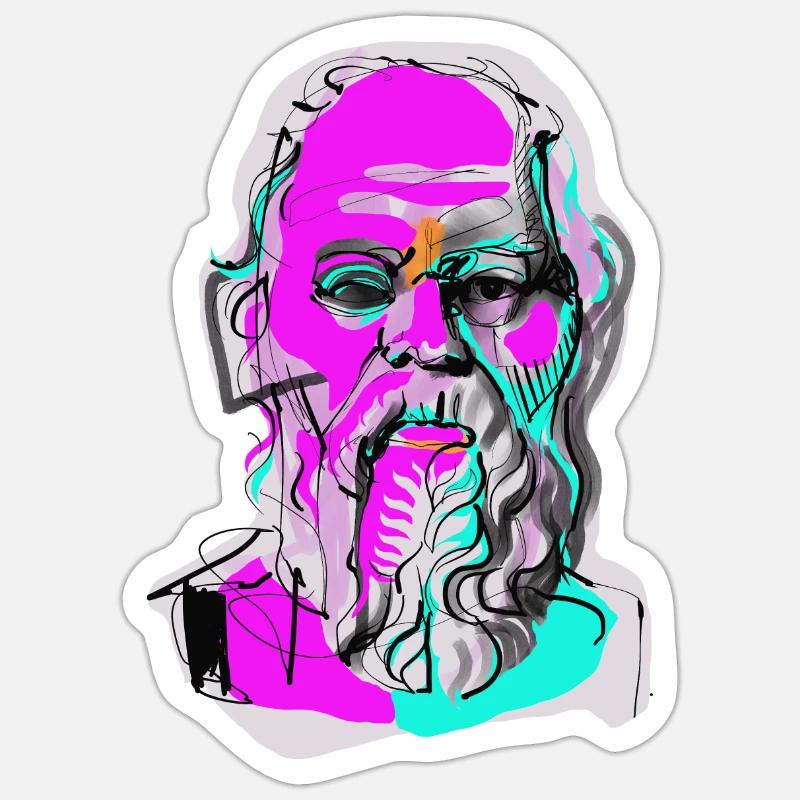 Socrate - Sticker taille S (10 x 10 cm) - blanc mat
