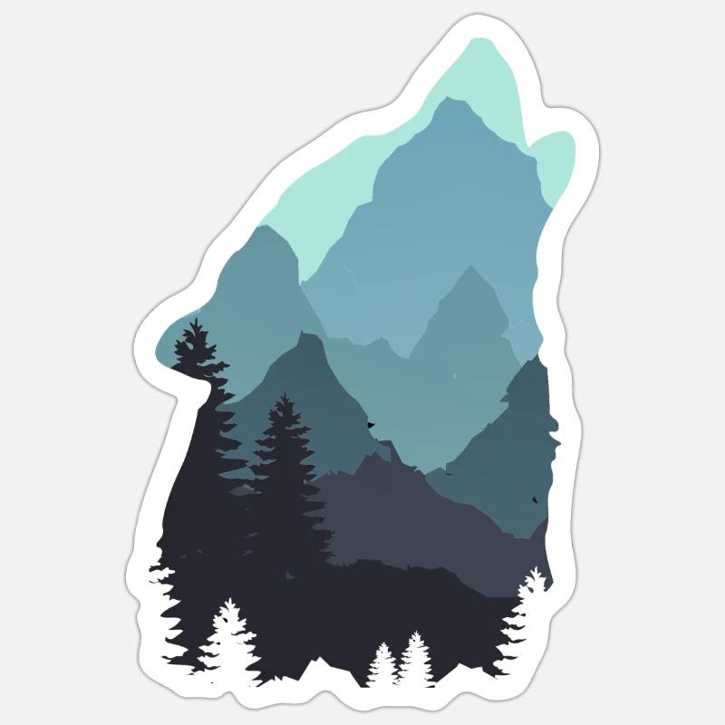 Wolf - Sticker Größe S (10 x 10 cm) - Mattweiß