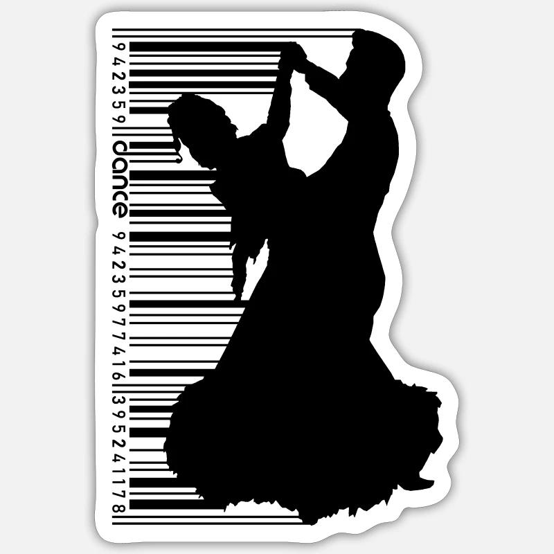 Coppia di danza in stile QR Code - Sticker formato S (10 x 10 cm) - bianco opaco