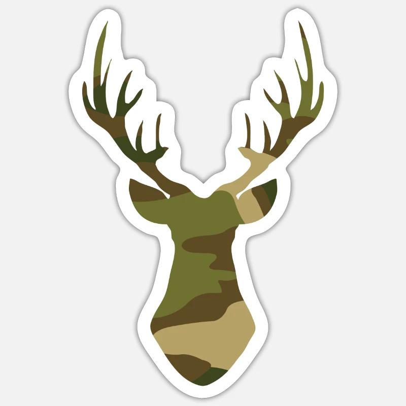 Hirsch - Sticker Größe S (10 x 10 cm) - Mattweiß