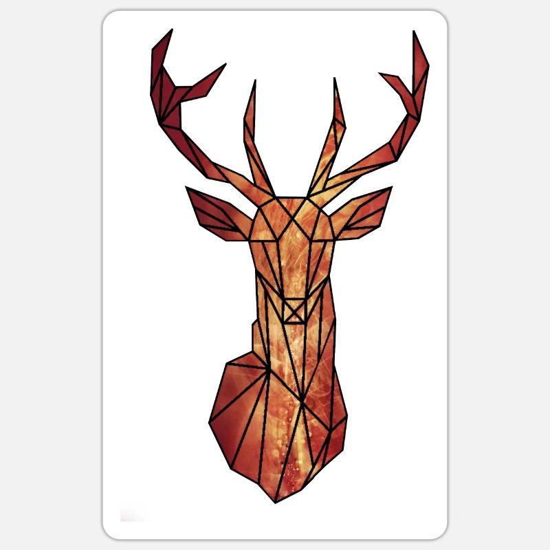 red deer - Sticker size S (10 x 10 cm) - white matte