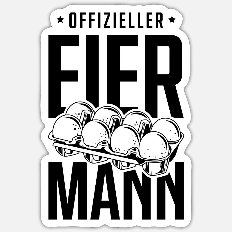 Offizieller Eiermann - Sticker Größe S (10 x 10 cm) - Mattweiß