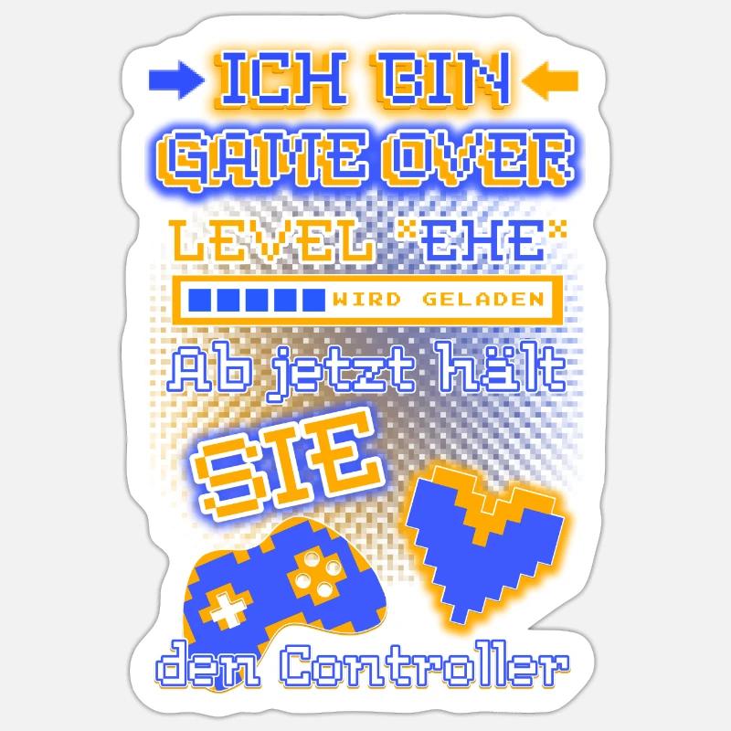 ICH BIN GAME OVER - jetzt hält SIE den Controller Sticker Größe S (10 x 10 cm)