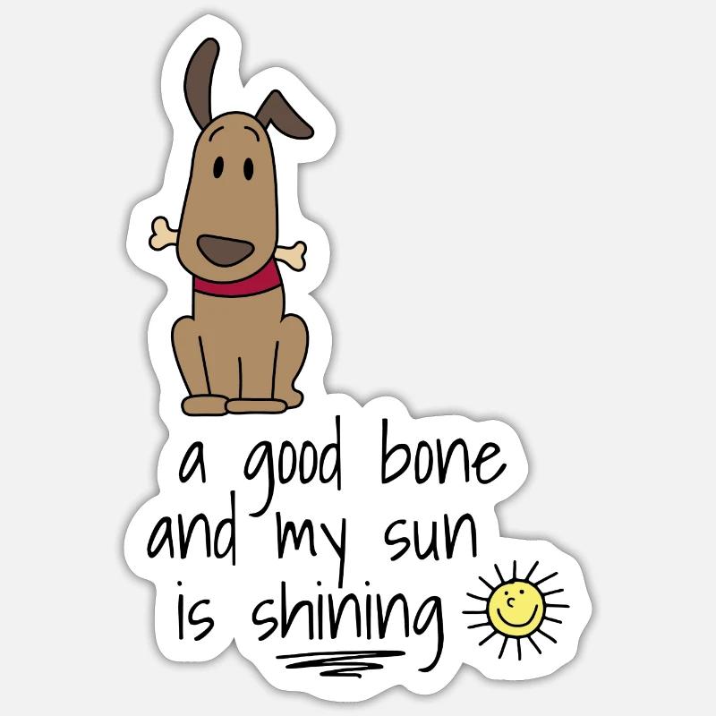 Chien - Sticker taille S (10 x 10 cm) - blanc mat