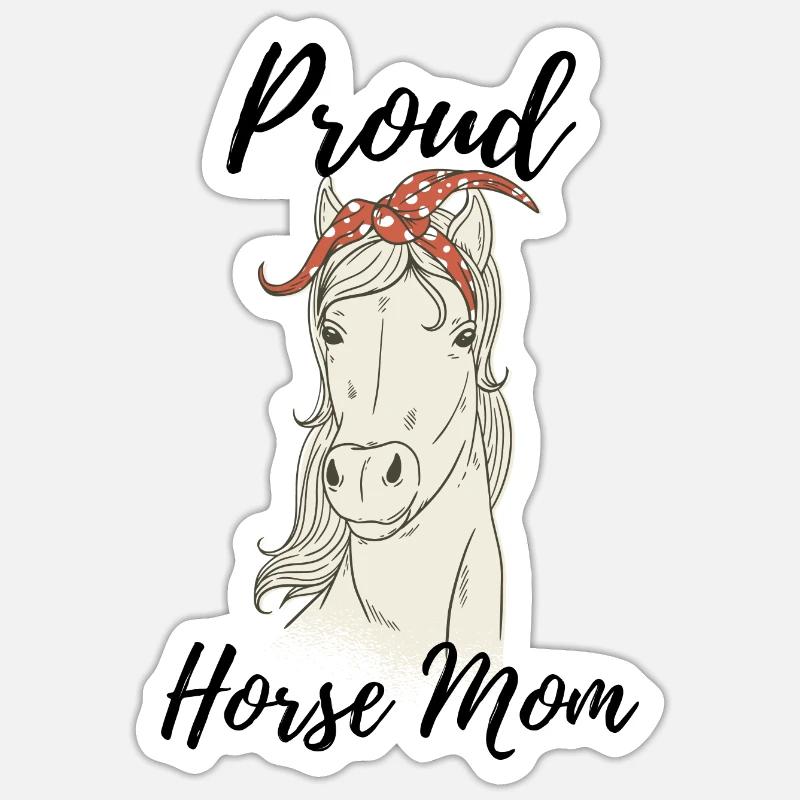 cheval - Sticker taille S (10 x 10 cm) - blanc mat