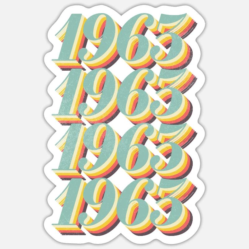 born 1963 - Sticker size S (10 x 10 cm) - white matte